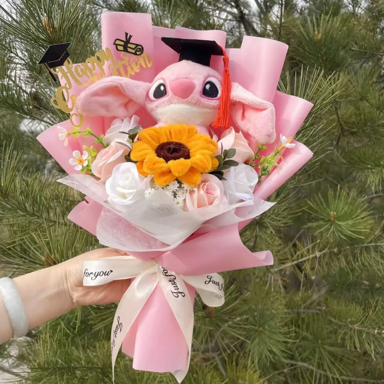 Anime Stitch Plush Bouquet Stuffed Super Soft Kids Doll Christmas Birthday Valentine Graduation Gifts - MisioBukiety.pl