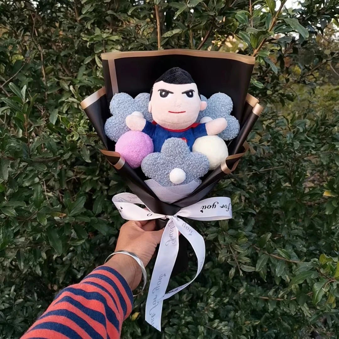 Bukiet Superbohaterów – Pluszaki z Kwiatami | Spider - Man, Iron Man, Captain America | MisioBukiety™ - MisioBukiety.pl