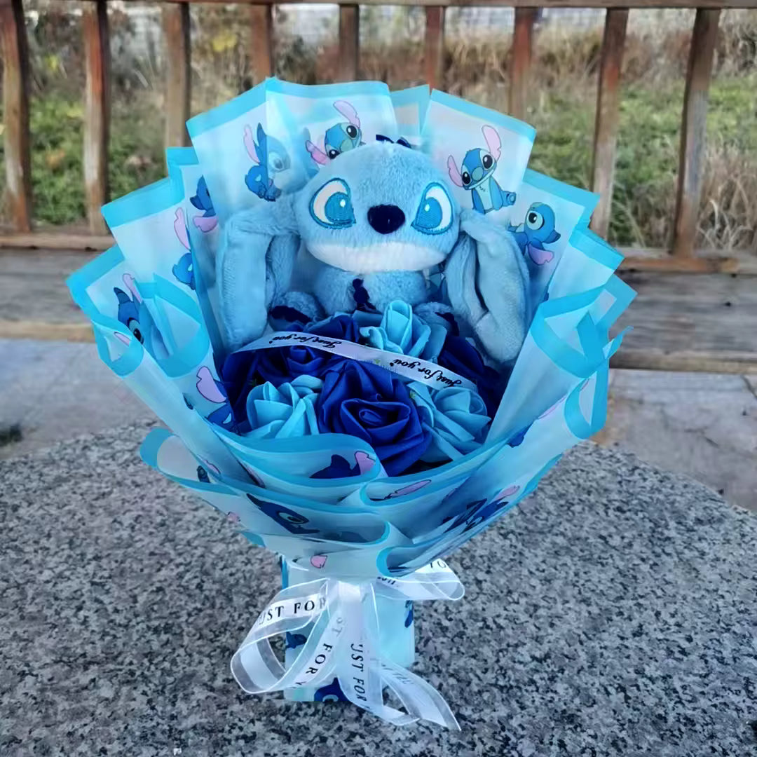 Anime Stitch Plush Bouquet Stuffed Super Soft Kids Doll Christmas Birthday Valentine Graduation Gifts - MisioBukiety.pl