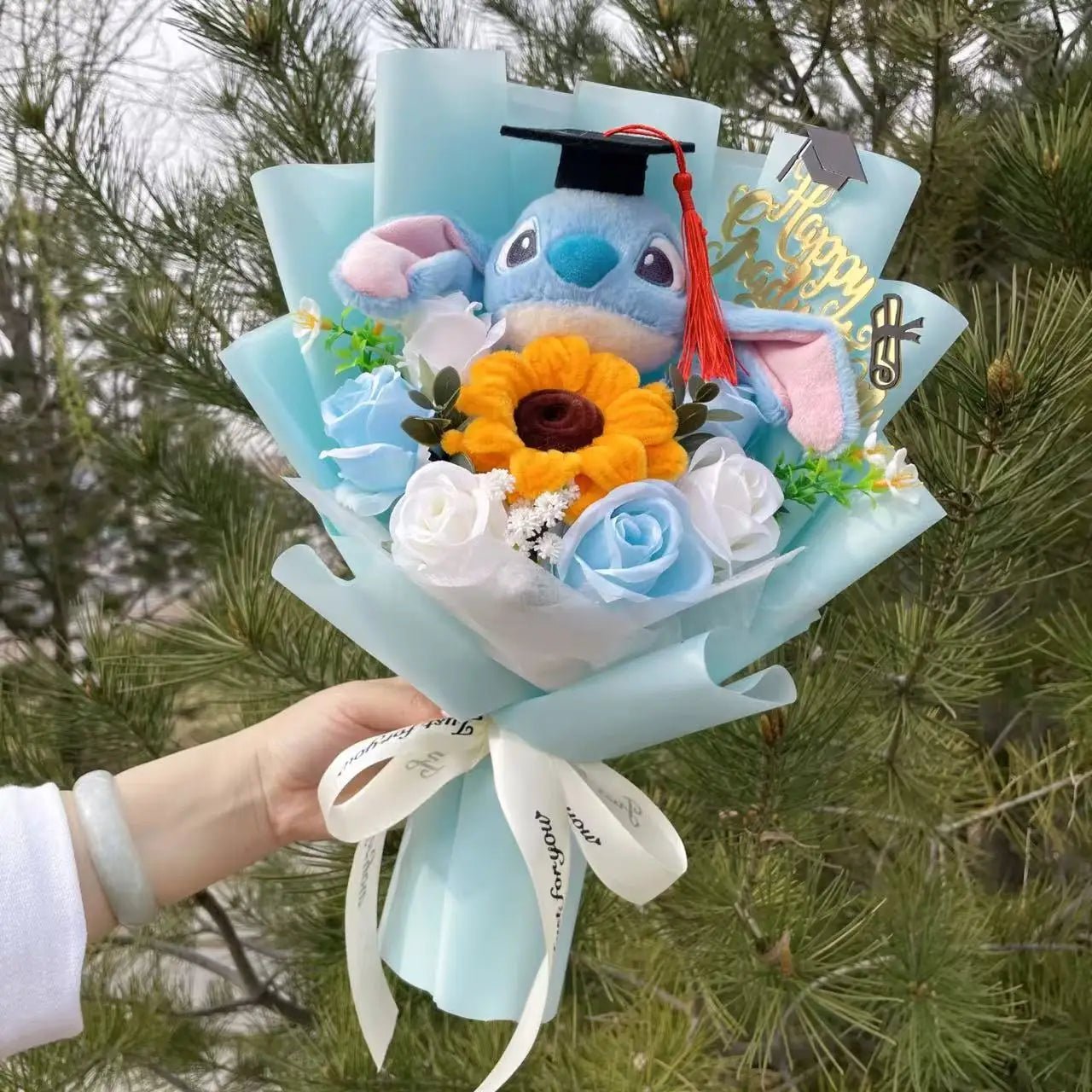 Anime Stitch Plush Bouquet Stuffed Super Soft Kids Doll Christmas Birthday Valentine Graduation Gifts - MisioBukiety.pl